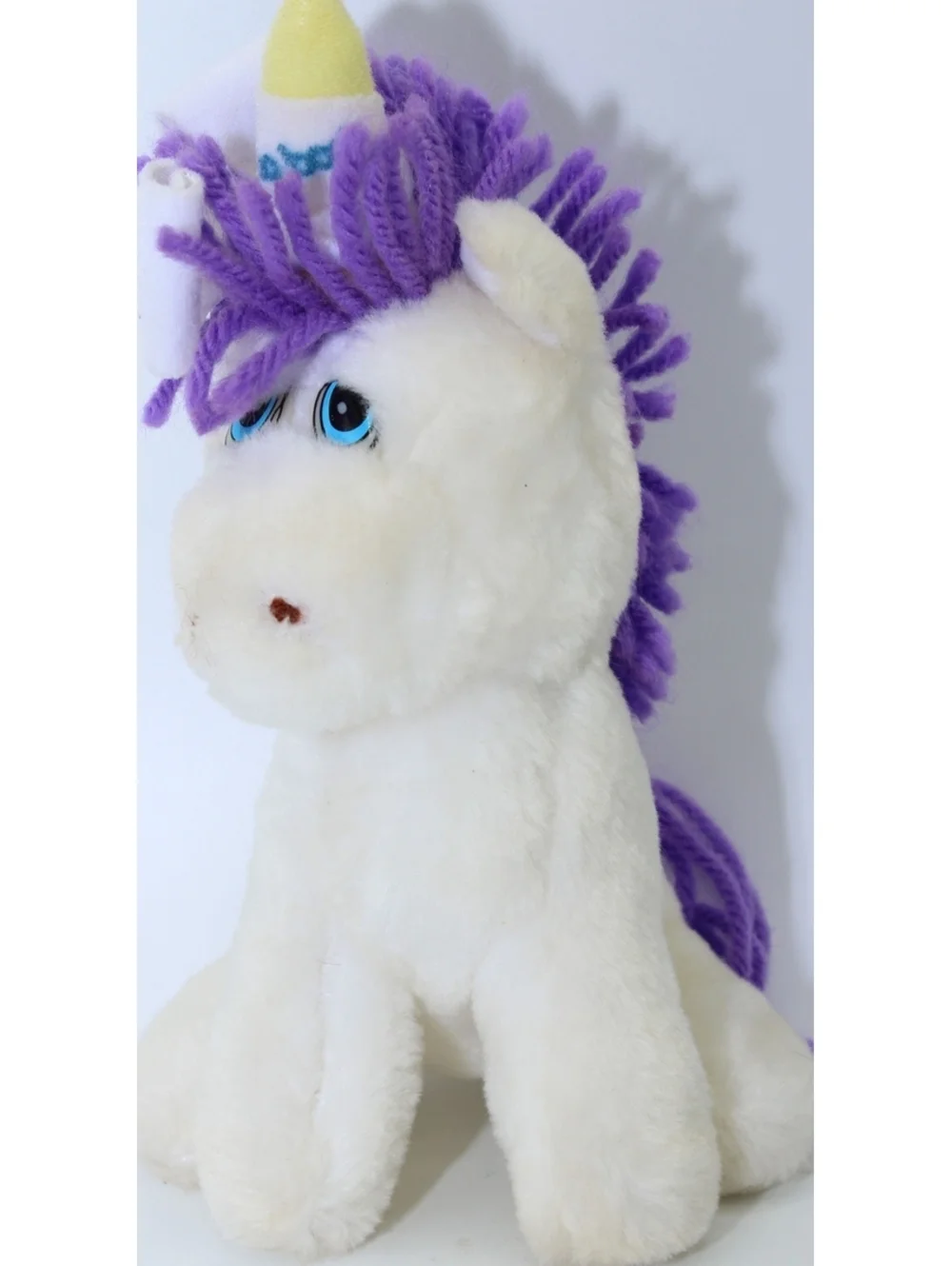 Vintage Wallace Berrie Applause Boo Boo Bunch Unicorn Plush Doll #2232 Yarn Hair